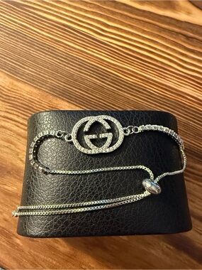 Adjustable Silver-Tone Slider Bracelet GG for Women